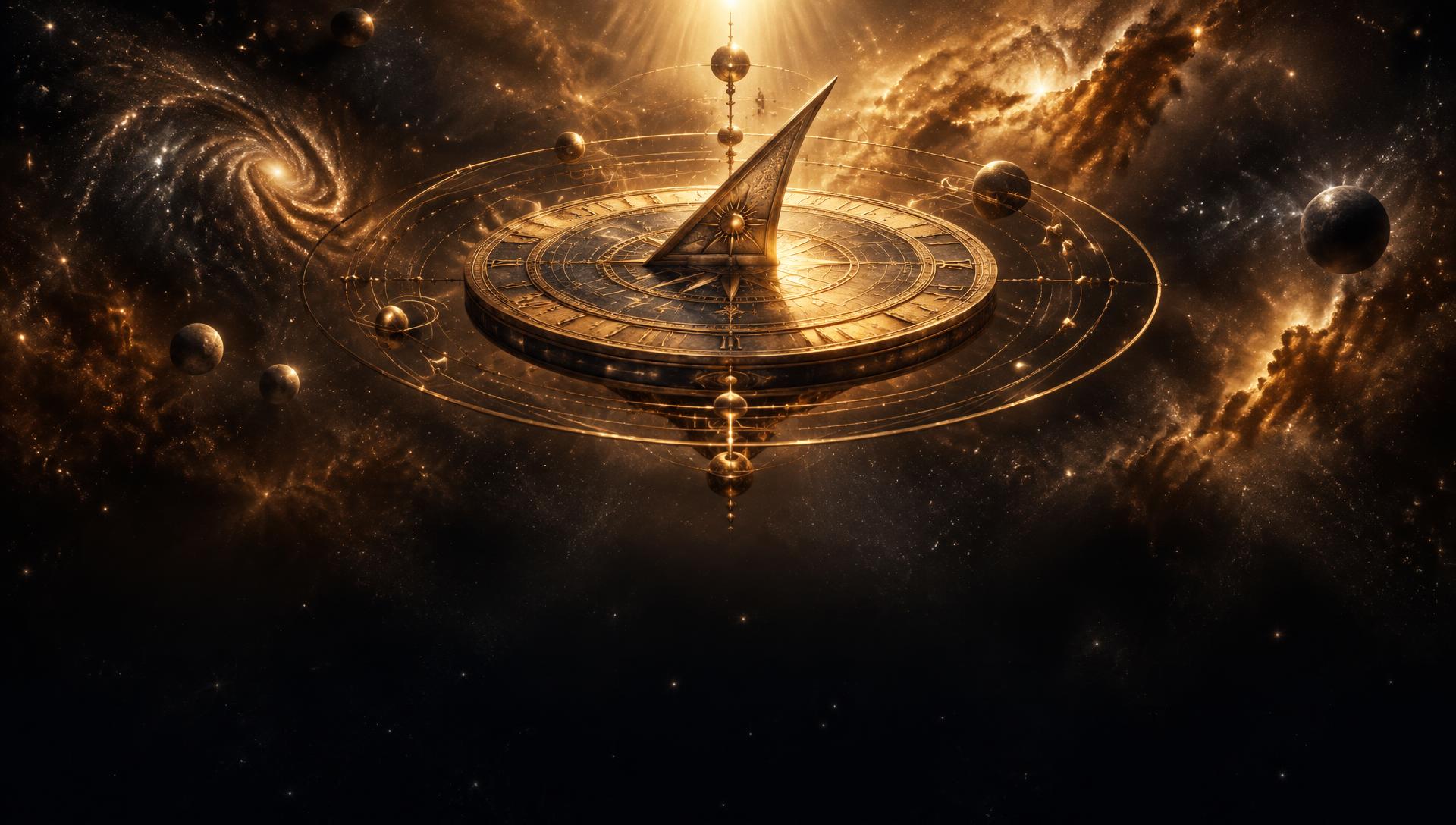 Ancient sundial suspended among the stars
